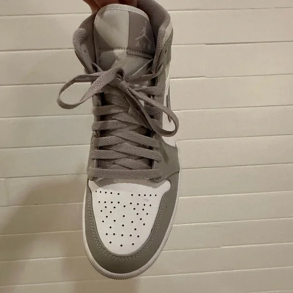 Air Jordan High-Top Sneakers in Tan and White - Picture 2 of 4